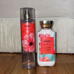 NEW Bath and Body Works BUNDLE POPPY  2 pcs   Spray w Lotion,